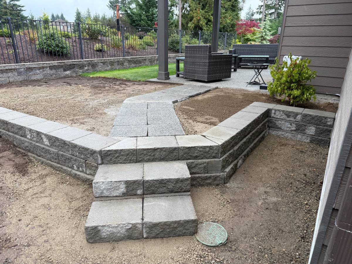 Completed landscaping project in Bremerton Washington