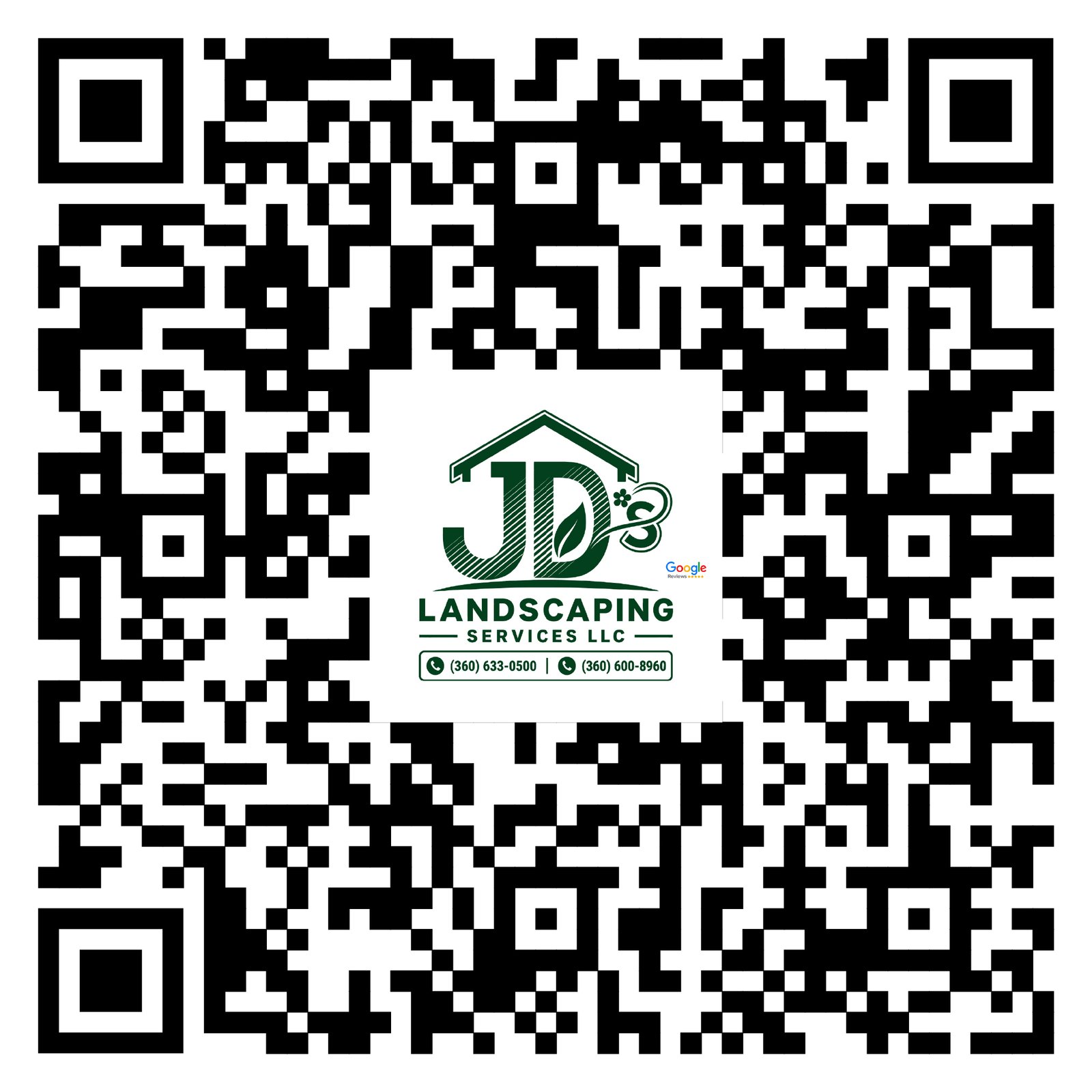 Google Reviews QR code for JD's Landscaping Services LLC